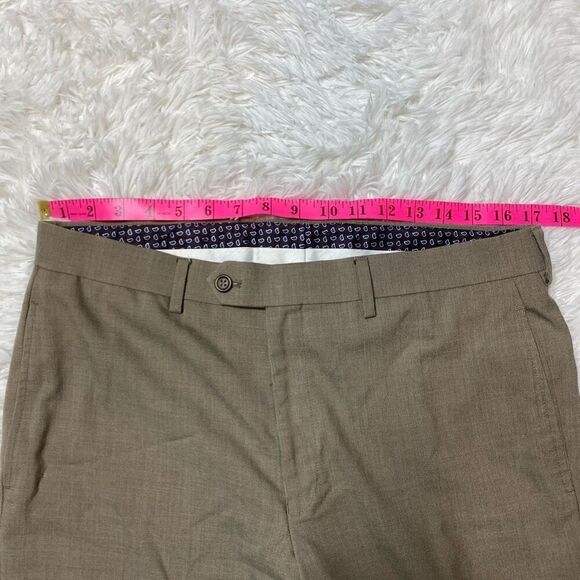 Lauren Ralph Lauren Pants Mens 34x32 Tan Flat Front Dress Slacks Trousers Preppy - Picture 5 of 8